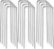12 Pack Garden Stakes Landscape Staples, 5 inch U-Shaped Tent Stakes 11 Gauge Galvanized SOD Pins Lawn Stakes for Weed Barrier Fabric Securing, Fe...