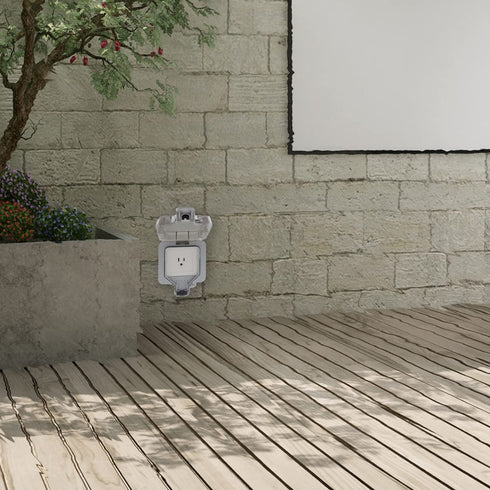 Waterproof Dustproof Box with Wall Socket Charging, Weatherproof in Use Outlet Cover, Waterproof Outlet Plug Cover and Protector, Lockable, Single...