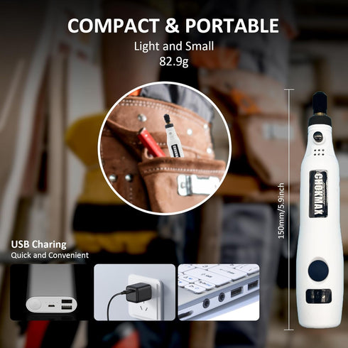 Cordless Rotary Tool, 3.7V Li-ion Mini Rotary Multi-Tool Kit with Variable Speed, 42pcs Accessories Kit Electric Rotary DIY Grinder for Polishing,...