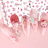 Cherry Blossom Nail Art Stickers, 3D Pink Flowers Nail Self-Adhesive Sticker Deisgns, Spring Red Plum Peach Leaf Dry Floral Nail Art Decals Suppli...