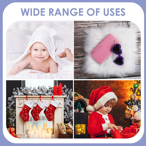 Sibba Fur Faux Locker Fabric Rug Polyester Yard Pre Cut Artificial Craft Costume Double Side Square Crafting Strips Liners Set Plush Precut Fluffy...