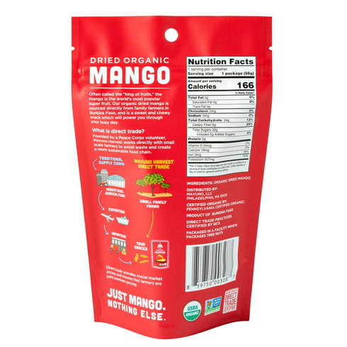 Mavuno Harvest Mango Dried Fruit Snacks | Unsweetened Organic Dried Mango Slices | Gluten Free Healthy Snacks for Kids and Adults | Vegan, Non GMO...