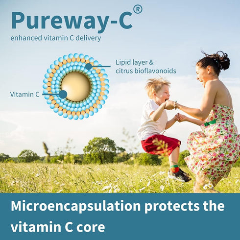 High Absorption Super Vitamin C, Clean Label Pureway-C 1000mg, Vegan Vitamin C with Bioflavonoids, 60 Servings, 24-Hour Action, Immune Health, Ene...