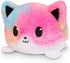 TeeTurtle - The Original Reversible Fox Plushie - Rainbow Tie-Dye - Cute Sensory Fidget Stuffed Animals That Show Your Mood...