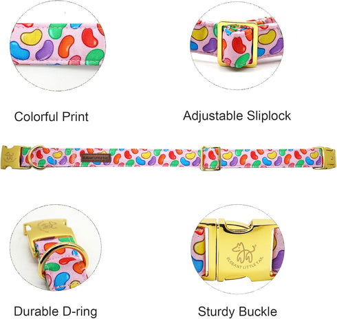 Elegant little tail Easter Dog Collar, Colorful Candy Print Pet Collar Dogs Cute Pink Dog Collar Boy Girl Dog Collars Pet Gift Adjustable Dog Coll...