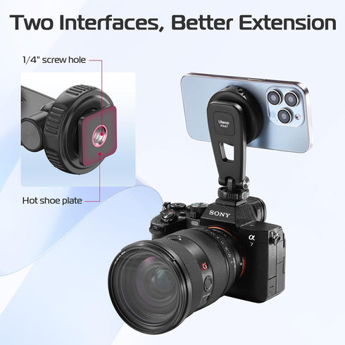 ULANZI Magnetic iPhone Tripod Mount MA47, Magnet Phone Holder Adapter Tripod Clamp Compatible with MagSafe for iPhone 12 13 14 15 Plus Pro Max All...