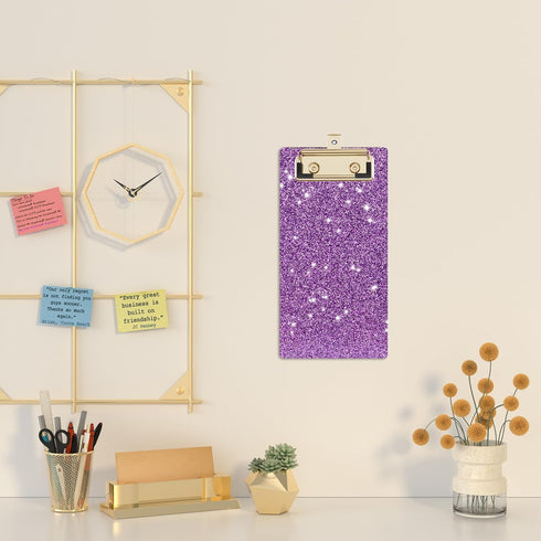 Acrylic Clipboards, Fashion Glitter Clipboard, Stardard Letter Size Clip Board, Size 4" x 8", Cute Confetti Clipboards for Women, Rose Gold Desk O...