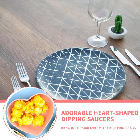 Pink Heart Bowl Heart Shaped Candy Bowl Set 4Pcs Ideal Valentine's Day Present Pink Cute Plastic Bowls for Blending Salad Soup Snacks and Desserts...