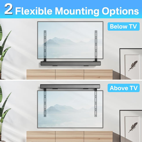 Sound Bar Mounts Under TV for Samsung, Vizio, LG, Bose and More Soundbar Mount- Adjustable Soundbar Mounting Bracket Under TV or Above TV Sound Ba...