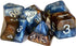 Gate Keeper Games and Dice: Halfsies Dice: Earth Elemental - 7pc Set, Cerulean Blue & Brown, Pearlescent Swirl, 7 Resin Dice for Role Playing Game...