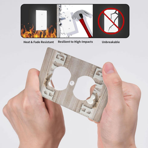 Home Wall Plate 1 Gang Single Duplex Outlet Decorative Electrical Receptacle Cover Modern Abstract Switch Plate Cover for Kitchen Home Decor White...