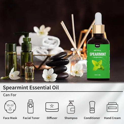 Essential Oils for Diffuser for Home,Diffuser Oils for Aromatherapy,Laundry,Candle&Soap Making,Humidifiers Spearmint 1.69 FL.OZ...