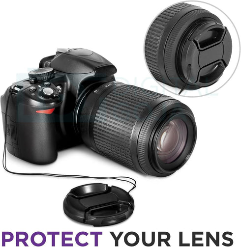 Altura Photo 55mm Lens Cap - 2 Pack Nikon Lens Cap Cover for D3400, D3500, D5500, D5600 with AF-P DX NIKKOR 18-55mm f/3.5-5.6G VR, Sony FE 28-70mm...