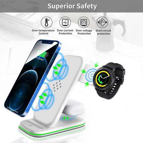 Wireless Charger for Samsung,3 in 1 Charging Station Stand Qi Fast Wireless Charger for S21/S20/S10/Note 20/10/9/8,Galaxy Watch 3/Active 2/Gear S3...