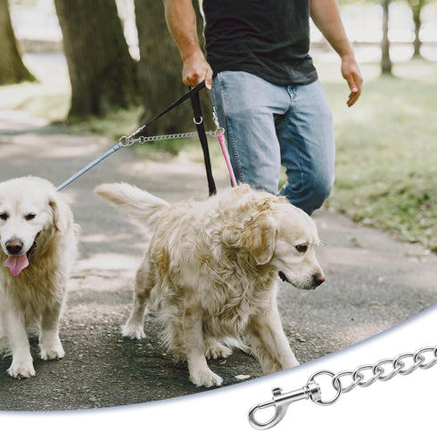 2 PCS Dog Collar Safety Clip Collar Connector Prong Collar Safety Clip Dog Harness Metal Double Ended Backup Dog Collar Clip for Dog Harness Chain...