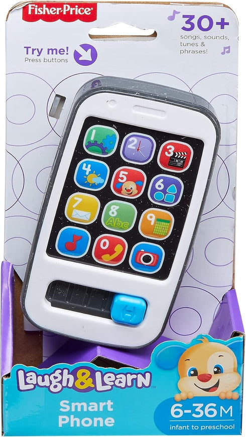 Fisher-Price Baby & Toddler Toy, Laugh & Learn Smart Phone, Gray with Lights & Educational Music for Infants Ages 6+ Months...