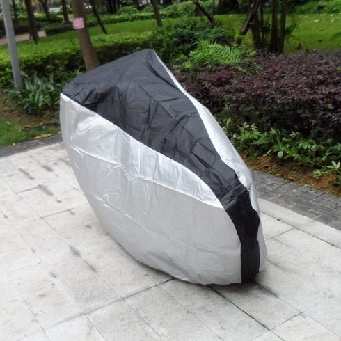 Bike Cover 190T Nylon Waterproof Bicycle Cover for 20" Bike, Kid's Bike Outdoor Storage with a Bag, S (Silver with Black Top)...