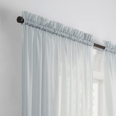 Pairs to Go Victoria Voile Modern Sheer Rod Pocket Window Curtains for Living Room (2 Panels), 59 in x 63 in, Grey, 2 Count...
