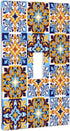 Mexican Talavera Tiles Single Toggle Light Switch Plate Cover Decor Wall Plate Cover For Home Bedroom Kitchen Decorative 4.5 * 2.76 Inches Standar...