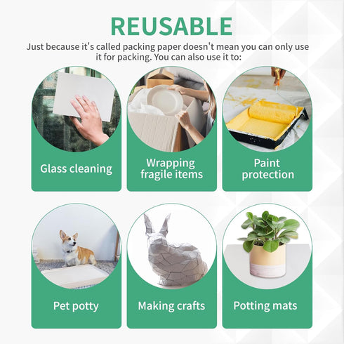 60 Sheets Packing Paper, 14" x 22" Packing Paper Sheets for Moving, Packing Paper for Moving, Newsprint Paper for Shipping, Box Filler, Wrapping, ...