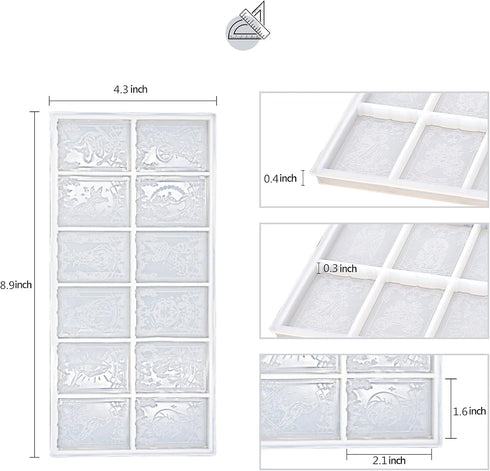 CHIGIH Tarots Card Resin Molds,24 Silicone Major Arcana Cards Molds for Casting DIY Epoxy Models Tarots Card and Jewelry for Games,Decoration,Divi...