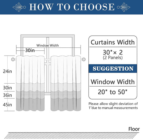 MRTREES Sheer Tier Curtains, Voile Short Kitchen Tiers Rod Pocket, Leaves Embroidery Bathroom Curtain Panels Small Half Window Treatment for Bedro...