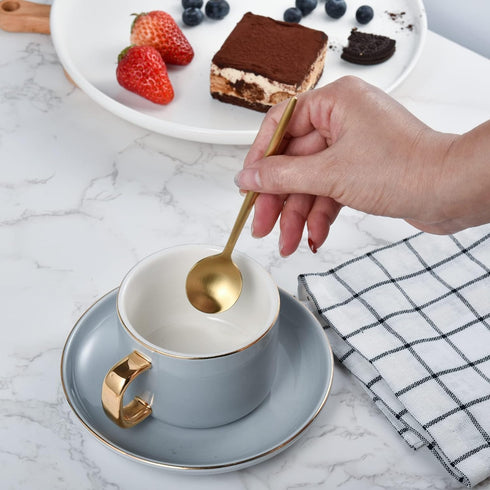 IMEEA Espresso Spoons Gold Demitasse Spoons Stainless Steel Coffee Spoons Mini Teaspoons 5.1-Inch, Set of 6...
