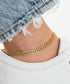 Barzel 18K Gold Plated Rambo Cuban Curb Anklet for Women, 10 Inches - Made In Brazil...