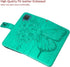 for Samsung Galaxy A12 Flip Cover Phone Case Wallet | Butterfly Floral Embossed, Wrist Strap, Card Holder Slots, Stand Leather Protective (Green)...