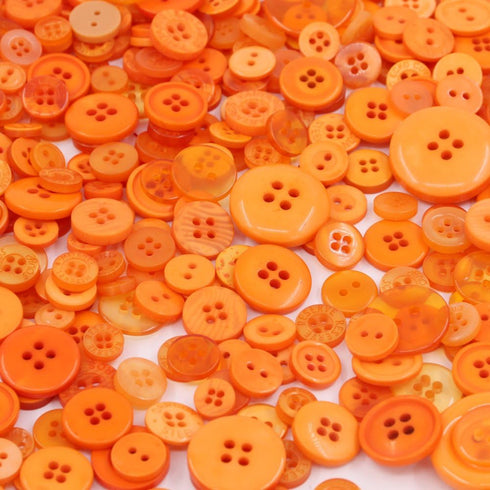 Swpeet 650 Pieces Assorted Sizes Resin Buttons 2 and 4 Holes Round Craft Buttons for Sewing DIY Crafts Children's Manual Button Painting(Orange)...