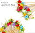 Minisland Multicolor Rose Flower Cocktail Picks, 4.7 Inch Long Bamboo Fancy Toothpicks for Appetizers, Bridal Shower Wedding Valentines Party Food...