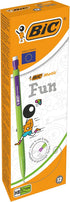 Bic Matic Fun 0.7mm Mechanical Pencils - Assorted Colours, Box of 12,Yellow,Blue,Green,White...