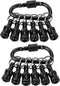 Upgrade 12Pcs Bit Holder With Black Carabiner 1/4 inch Hex Shank Aluminum Alloy Screwdriver Bits Holder Light-weight Quick-change Extension Bar Ke...