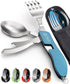 Orblue 4-in-1 Camping Utensils, 2-Pack - Portable Stainless Steel Spoon, Fork, Knife & Bottle Opener Combo Set - Travel, Backpacking Cutlery Multi...