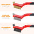 6 Pcs Wire Brushes Set - Small Wire Brush, Stainless Steel Brush & Brass Brushes for Cleaning with Curved Handle, Ideal for Rust, Paint Removal...