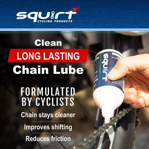 Squirt Chain Lube for Bikes (0.5 Oz, 6 Pack) – Long-Lasting Lube for All Bike Chains – All-Weather Dry Chain Lube – Bike Lubricant to Reduce Noise...