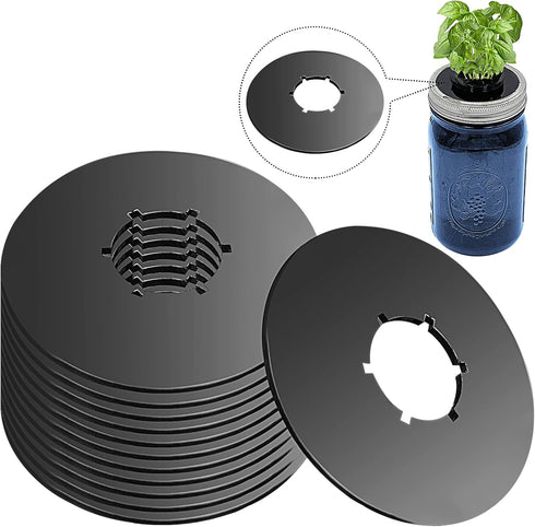 12PCS Kratky Lids Wide Mouth Hydroponic Cover Lids Kratky Mason Jar Lids Kratky Lid Insert Kratky Jar Cover Hydroponic Lids Kratky Hydroponics Sup...