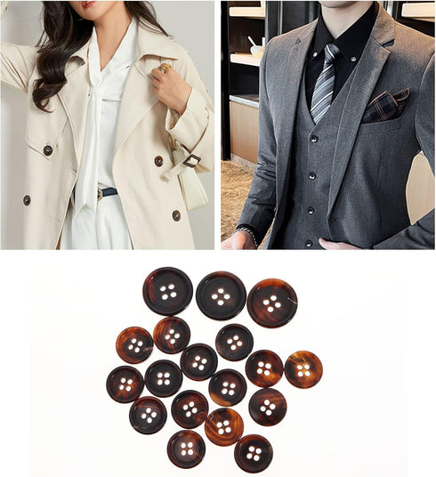 Create idea 20pcs 4 Holes Circular Button Natural Buffalo Horn Fastener for Blazers Costumes Crafts Washable Clothes Decoration 2 Sizes 15mm 20mm ...