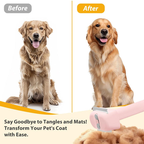 L&W BROS. 3-in-1 Cat Grooming Brush Set | Comb, Undercoat Rake, Double Sided Deshedding Tool for Long & Short Hair Dog Brush for Shedding Cat Hair...