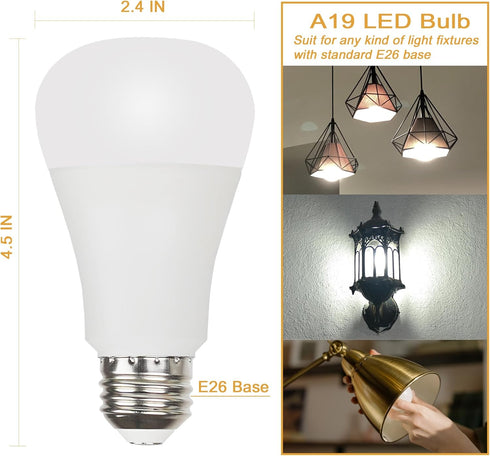 GREENIC 15 Watt Led Light Bulb, Small A19 E26 Base Led Bulbs 100 Watt Equivalent, 3000K Warm White Lightbulb, 120V 15W 1600lm Soft Light Bulbs for...