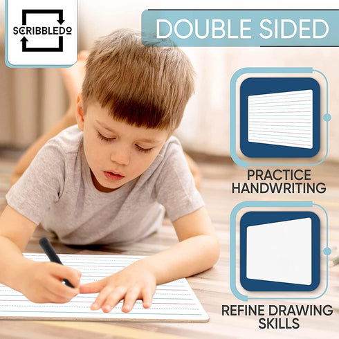 2 Pack Double Sided Whiteboard Lined Dry Erase Board for Kids Ruled Writing Board Handwriting Practice for Kids Small White Board Dry Erase Board ...