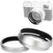 JJC Metal Lens Hood Shade Protector with 49mm Filter Adapter Ring for Fujifilm Fuji X100VI X100V X100F X100T X100S X100 X70 replaces Fujifilm LH-X...