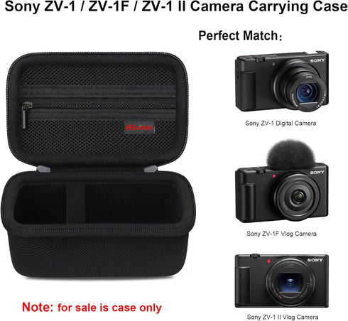 Carrying Case for Sony ZV-1 / ZV-1F / ZV-1 II Digital Camera, 4K Video Streaming Camera Hard Travel Storage Cover Bag Organizer Holder, Mesh Pocke...
