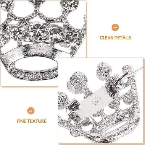 ULTNICE 12pcs Tiara Crown Brooch Pin Wedding Party Pageant Brooch (Silver)...