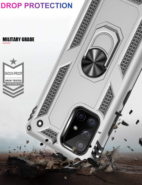 LUMARKE for Galaxy A51 5G Case with Screen Protector,Pass 16ft. Drop Tested Military Grade Protective Phone Cover with Magnetic Ring Kickstand Com...