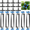 24 Pcs Drip Irrigation System Kits for Garden, 1/4" Irrigation Tubing 4-Outlet Misting Nozzle and Tee-connectors for Plant Flower Raised Bed Lawn ...