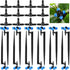 24 Pcs Drip Irrigation System Kits for Garden, 1/4" Irrigation Tubing 4-Outlet Misting Nozzle and Tee-connectors for Plant Flower Raised Bed Lawn ...