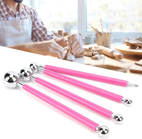 9Pcs Dotting Tools,Clay Sculpting Tools Embossing Ball Stylus Set Tracing Pens DIY Clay Indentation Tool for Rock Painting, Pottery Clay Modeling ...