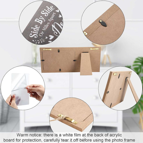 Jetec Wooden Friends Picture Frame 12 x 5.5 Inch Photo Frame Graduation Day Dear Friends Gifts Long Distance Friendship Photo Gifts(Brown)...