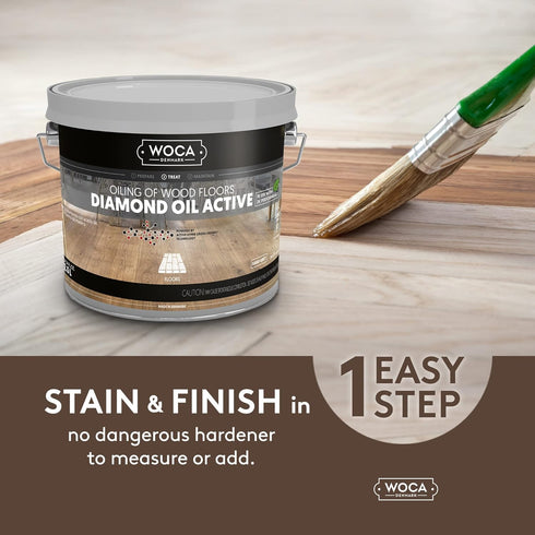 WOCA Denmark - Diamond Oil Active, Smoke Brown -0.9 oz- Wood Finish - Stain and Protection for Furniture, Floors,Trim and Cabinets...